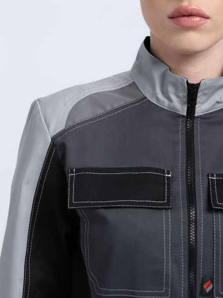 Костюм женский Формула-1 IMP (тк.Смесовая,240) брюки, т.серый/св.серый/черный