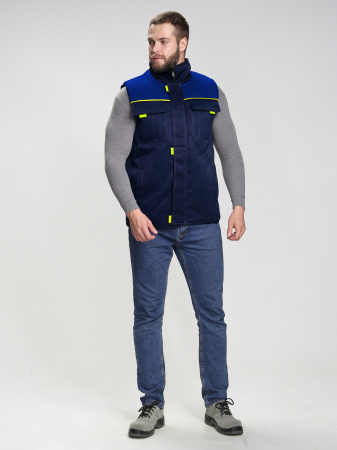 Жилет утепленный "Флофт" (тк.Смесовая,210), т.синий/васильковый