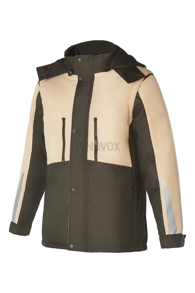 Куртка КОТКРУТ (KOTKRUT) трансформер утепленная черная/бежевая