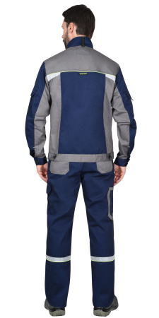 Куртка "СТАН" синяя со средне-серым и лимонной отделкой