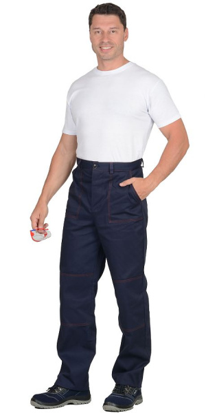 Костюм "Импульс" куртка, брюки 100% Х/Б, синий с красным кантом