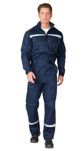 Комбинезон мужской летний "Профессионал" тёмно-синий/тёмно-серый