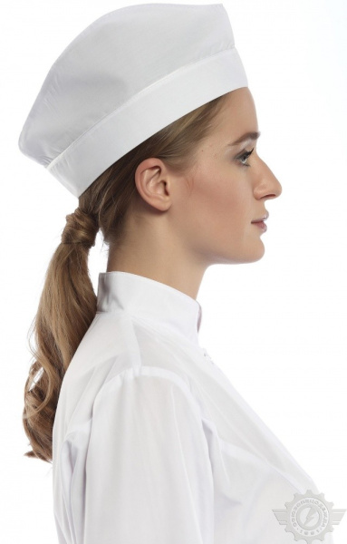 Пилотка белая смесовая