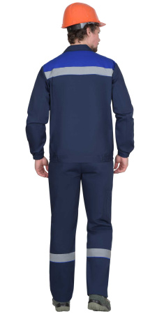 Костюм "МАСТЕР-РОСС" куртка кор., п/к, тёмно-синий с васильковым и СОП