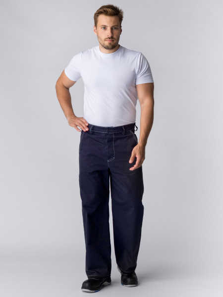 Костюм Флагман-Фаворит-1 СОП (тк.Саржа,200) брюки, т.синий/васильковый