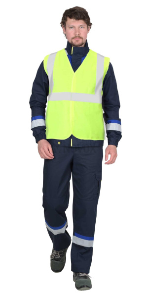 Жилет сигнальный кл.1, 3 СОП (трик.100 гр/м2) лимонный (ЧЗ)