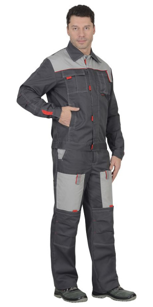 Костюм "ФАВОРИТ" куртка, п/к т.серый со св.серым