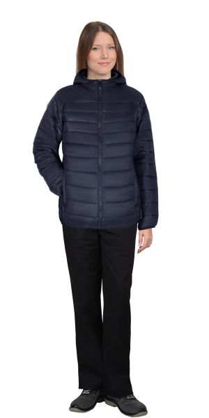 Куртка утепленная АЗИМУТ с капюшоном, т.синий, тк. Таффета 