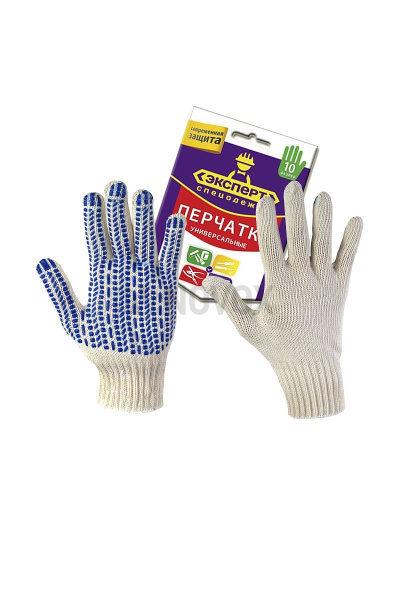 Перчатки рабочие бесшовные "Премиум" ХБ с ПВХ покрытием, Протектор