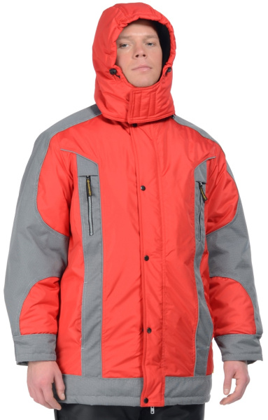 Куртка зимняя "Ультра", красный/серый