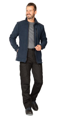 Куртка "Кеми" флисовая без капюшона тёмно-синяя