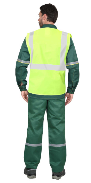 Жилет сигнальный кл.2, 3 СОП (трик.120 гр/м2, карманы) лимонный