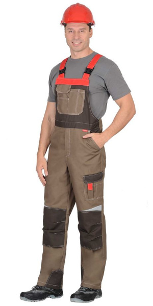 Костюм "Фаворит-Мега" куртка (чз), п/к,  св.корич. с корич. и красн., СОП тк.Rodos