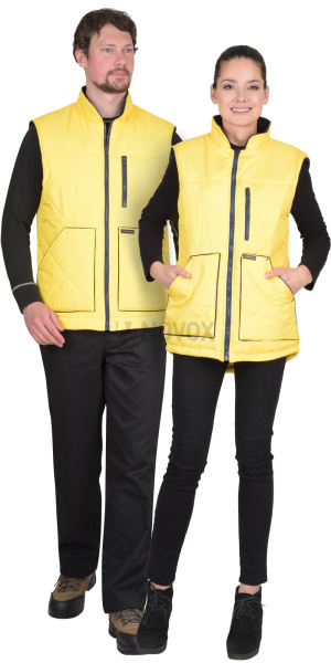 Жилет ЕВРОПА удлиненный (на подкладке флис синий) желтый