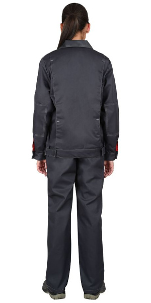 Костюм "ФАВОРИТ" женский куртка, брюки т.серый со св.серым