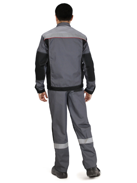 Костюм "Модуль", куртка+п/к, цв. т.серый/черн/св.серый