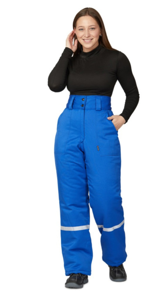 Костюм женский утеплённый "Стройка" (куртка и брюки) василёк/синий/красный