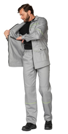 Куртка мужская "Эко-Босс" светло-серая/лимонная