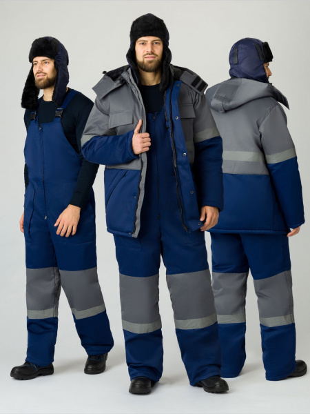 Костюм зимний "Нордхард-2" СОП (тк.Смесовая,250) п/к, т.синий/серый