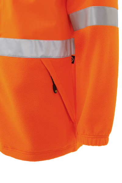 Куртка ЮНИОНВОРКВЕАР Хай-Вис (UNIONWORKWEAR Hi-Vis) флисовая со световозвращающими полосами оранжева