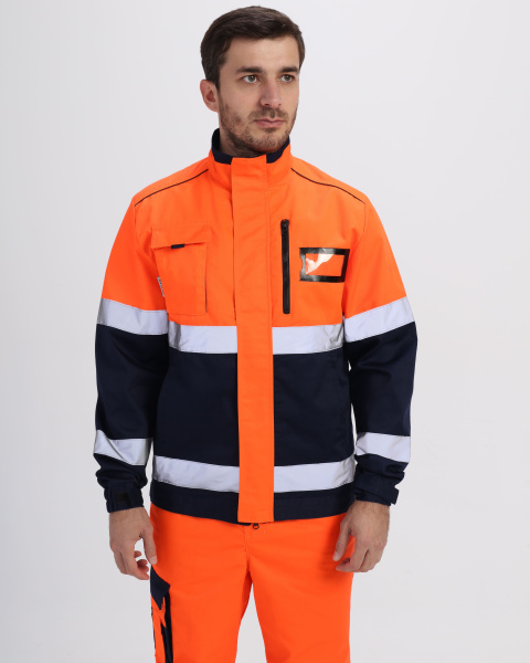Костюм сигнальный ProfLine Specialist-1 (тк.Смесовая,240) брюки, оранжевый/т.синий