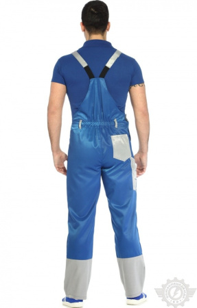 Полукомбинезон "Мастер" василек-светло-серый