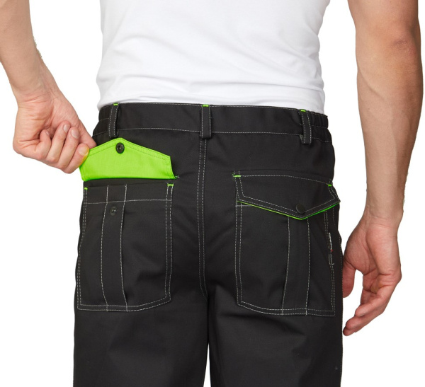 Брюки мужские "Эко-Босс" чёрные/лимонные