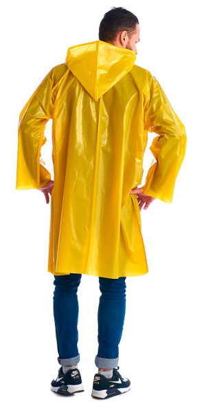 Плащ-дождевик "Люкс" на липучке ПВД 80 мкр. желтый, пропаянные швы (х50)