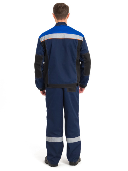 Костюм "Модуль", куртка+п/к, цв. синий/черн/василек