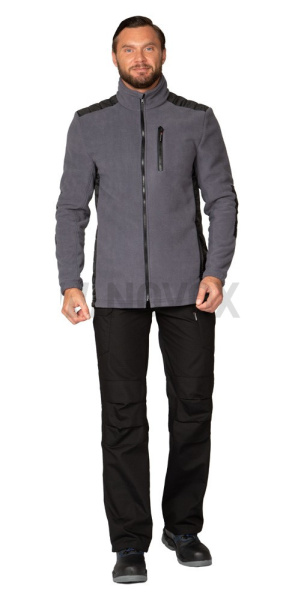 Куртка "Кеми" флисовая без капюшона тёмно-серая