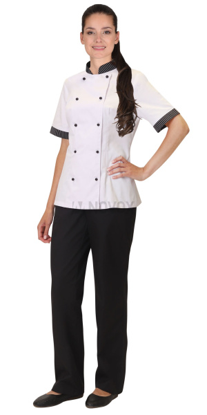 Китель "Мишлен" женский белый с отделкой
