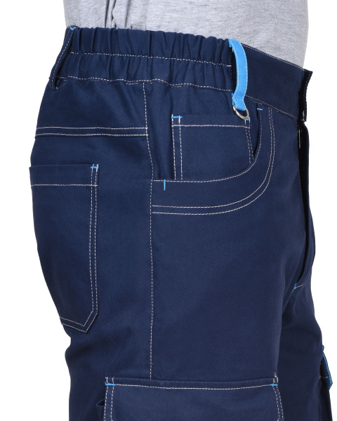 Брюки "ДЖЕТ" синие с голубым тк. мех. стрейч с ВО