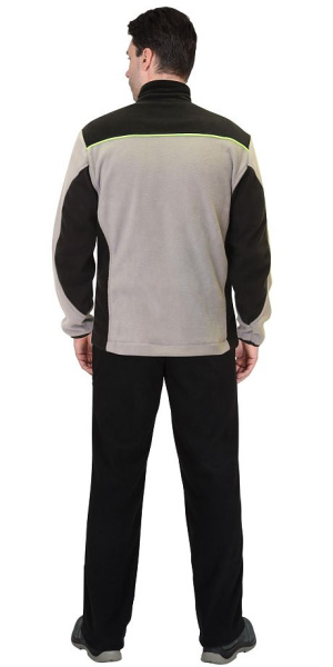 Куртка флисовая "ТЕХНО" серая с черным (ЧЗ)