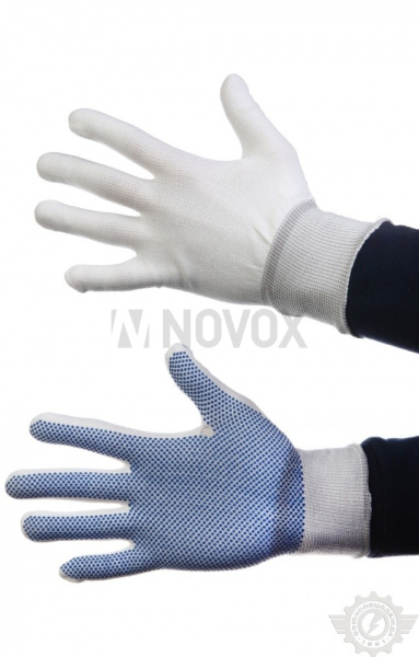 Перчатки нейлоновые с ПВХ