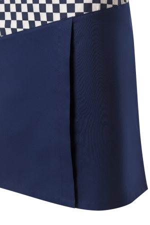 Фартук РИСТРЕТТО ШЕФ с нагрудником удлиненный т.синий/клетка крупная