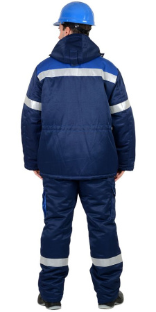 Костюм зимний "ТИТАН" куртка дл., полукомбинезон, цв. т.синий/василек