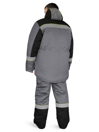 Костюм утепленный "Система", куртка, п/к, цв.т.сер/черн/лимон