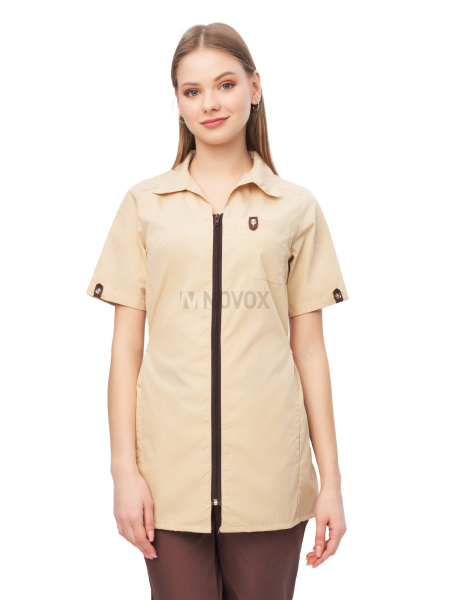 Костюм женский "Глория 2" бежевый с коричневым