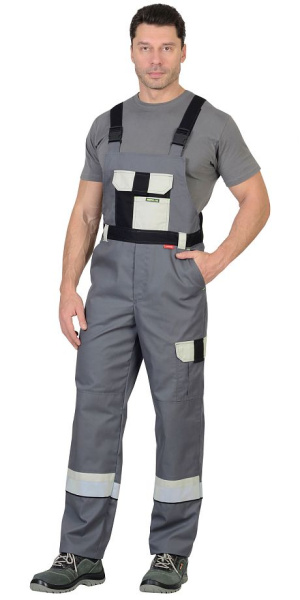 Костюм "БОСТОН" куртка кор., п/к, ср.серый с молочным и черным