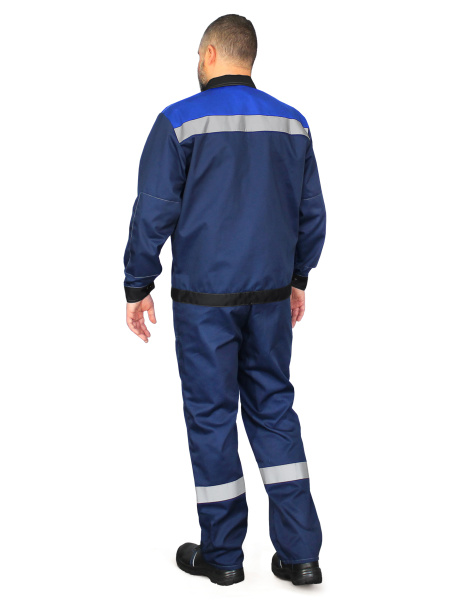 Костюм "Корпус" (куртка+брюки) тк. смесовая 65/35, пл. 240 г/м2, цв. синий/черный/василек