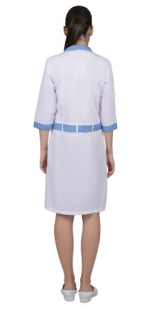 Халат ЕВА женский белый с голубым