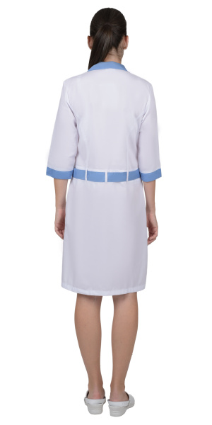 Халат ЕВА женский белый с голубым