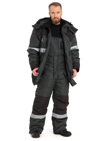 Костюм зимний «НордМен»,  куртка, п/к, серый/чёрный 