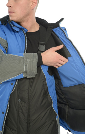 Костюм зимний "Ультра", куртка, п/к, василек/серый/черный