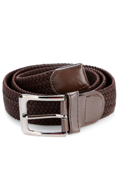 Ремень плетёный (резинка) цвет chocolate (тёмно-коричневый)