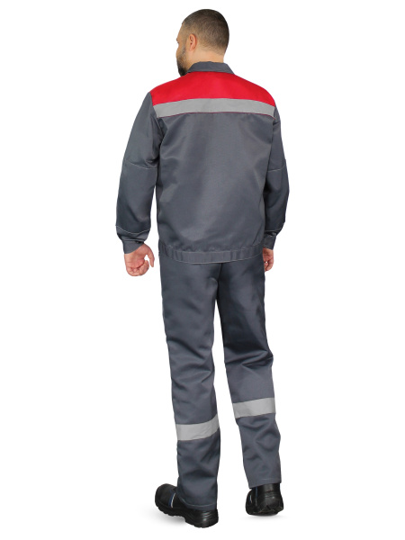 Костюм "Корпус" (куртка+п/к) пл. 210 г/м2, цв.т.серый/красный