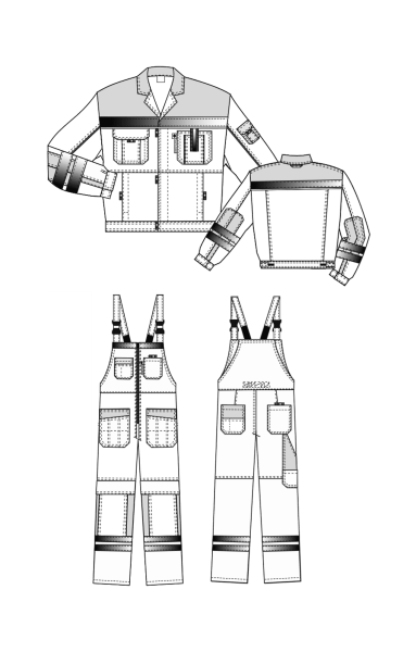 Костюм "Профессионал-2", куртка, п/к, с СВП (СОП) черно-оранжевый