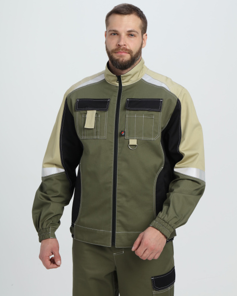 Костюм Формула-1 CH МВО (тк.Смесовая,240) брюки, хаки/черный/бежевый