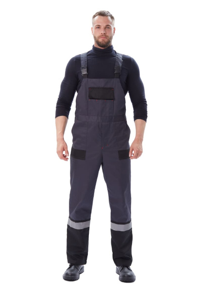 Костюм мужской "Виватный" куртка, п/к, т.серый/черный/красный