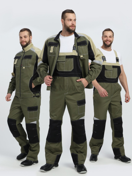 Костюм Формула-2 CH МВО (тк.Смесовая,240) п/к, хаки/черный/бежевый